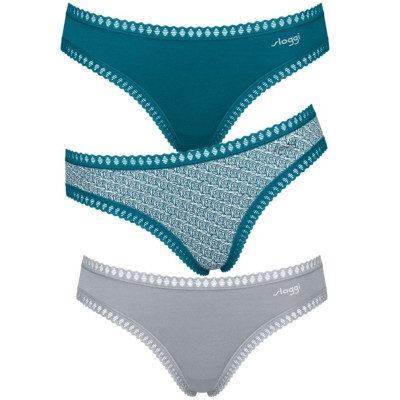 ΣΛΙΠΑΚΙ SLOGGI GO CRUSH MINI ΕΜΠΡΙΜΕ/ΠΕΤΡΟΛ/ΓΚΡΙ 3ΤΜΧ