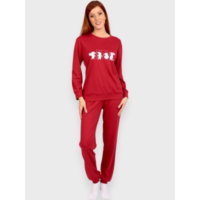 ΠΥΤΖΑΜΑ ΓΥΝ ΙΝΤΕΡΛΟΚ LYDIA  ΚΟΚΚΙΝΟ SWEET TIME