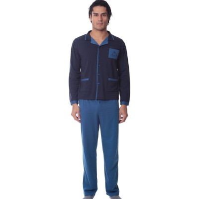 ΠΥΤΖΑΜΑ ΦΟΥΤΕΡ MARIO-UOMO ΖΑΚΕΤΑ  ΜΠΛΕ