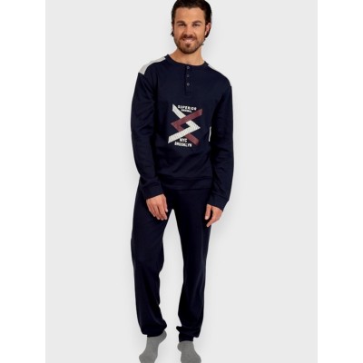 ΠΥΤΖΑΜΑ  ΙΝΤΕΡΛΟΚ MARIO-UOMO BROOKLYN ΜΑΡΙΝ