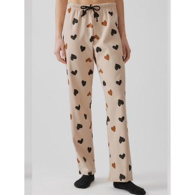 ΠΑΝΤΕΛΟΝΙ ΠΥΤΖΑΜΑΣ MINERVA  BEIGE-BLACK HEARTS  