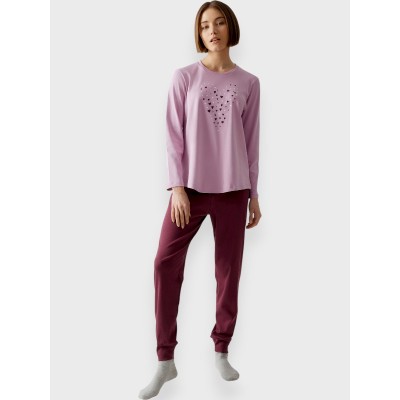 ΠΥΤΖΑΜΑ ΒΑΜΒΑΚΕΡΗ MINERVA  CHOCO-HEARTS MAUVE MIST