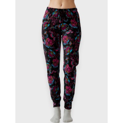 ΠΑΝΤΕΛΟΝΙ ΠΥΤΖΑΜΑΣ MINERVA  A/O PRINT BLACK-FLORAL