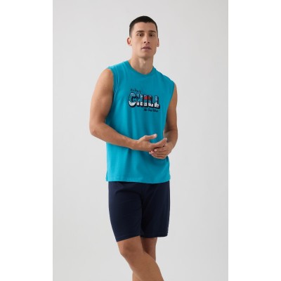 ΠΥΤΖΑΜΑ CHILL VIBES MINERVA  ΣΜΑΡΑΓΔΙ