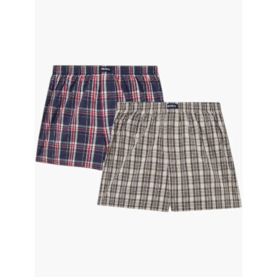 POPLINE BOXER MINERVA ΚΑΡΩ NAVY-GREY 2 ΤΜΧ 