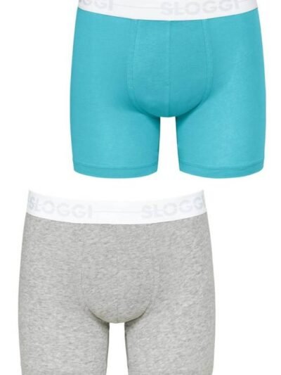 Boxer Sloggi Go Short 2 τεμ. Ανοιχτό μπλε/Γκρι μελανζέ