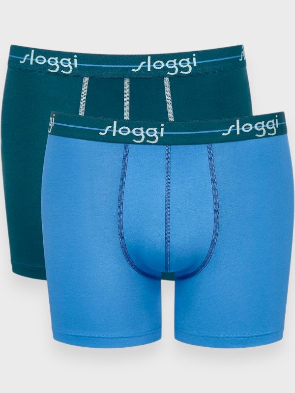 Boxer Sloggi Short 2 τεμ. Πετρόλ/Σιέλ ανοικτό