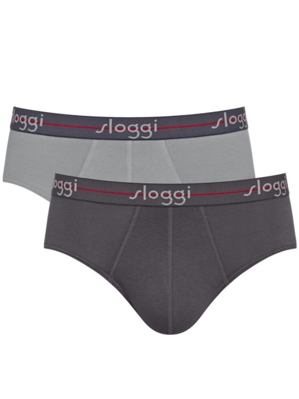 Slip Sloggi Midi 2 τεμ. Ανθρακί/Γκρι ανοικτό