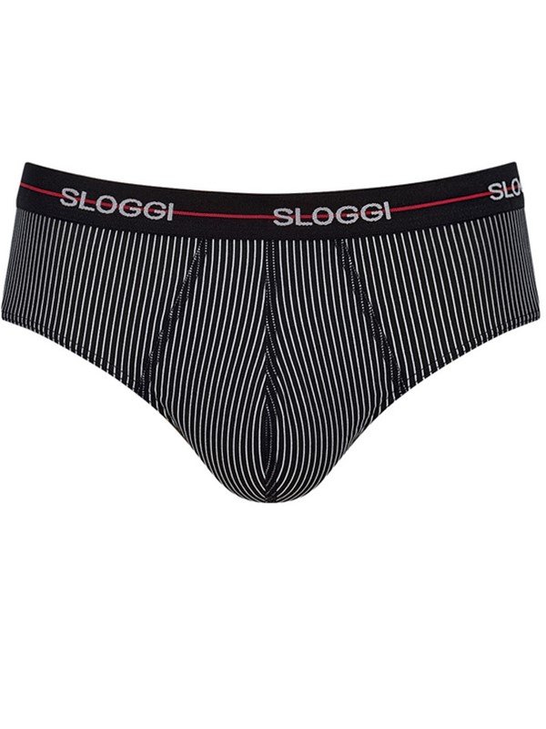 Slip Sloggi Midi 2 τεμ. Μαύρο/Ριγέ - Image 3