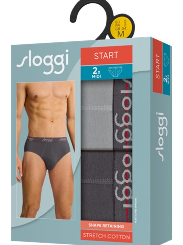 Slip Sloggi Midi 2 τεμ. Ανθρακί/Γκρι ανοικτό - Image 5