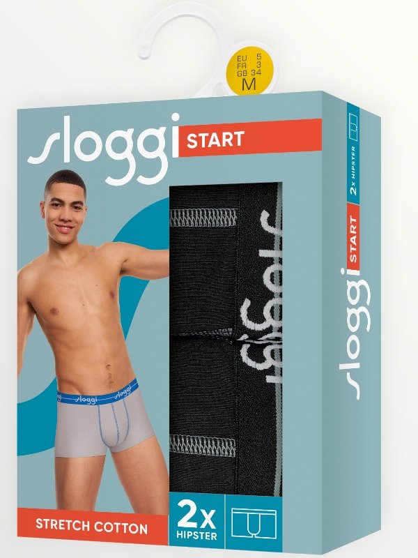 Boxer Sloggi Hipster 2 τεμ. Μαύρο - Image 2