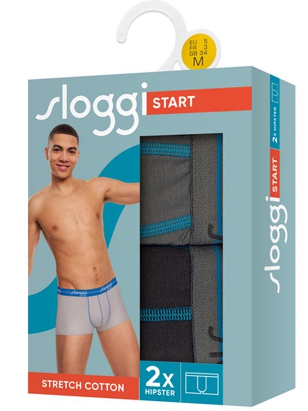 Boxer Sloggi Hipster 2 τεμ. Γκρι σκούρο/Ανθρακί - Image 2