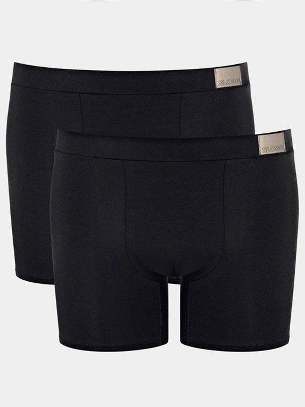 Boxer Sloggi Short Go Natural 2 τεμ. Μαύρο