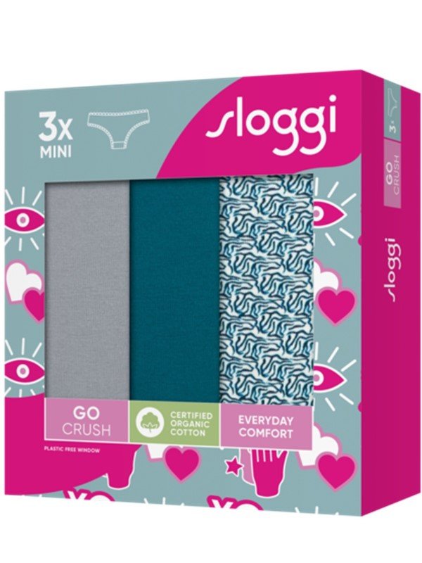 Sloggi Go Crush Mini 3 τεμ. V022 Πετρόλ/Γκρι/Εμπριμέ - Image 8