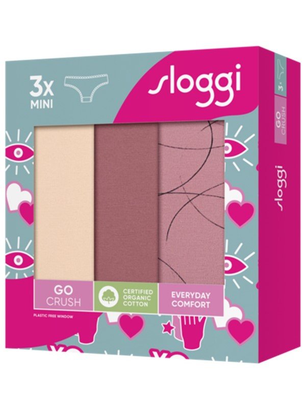 Sloggi Go Crush Mini 3 τεμ. V002 Ροζ Antigue/Σάπιο μήλο/Εμπριμέ - Image 7