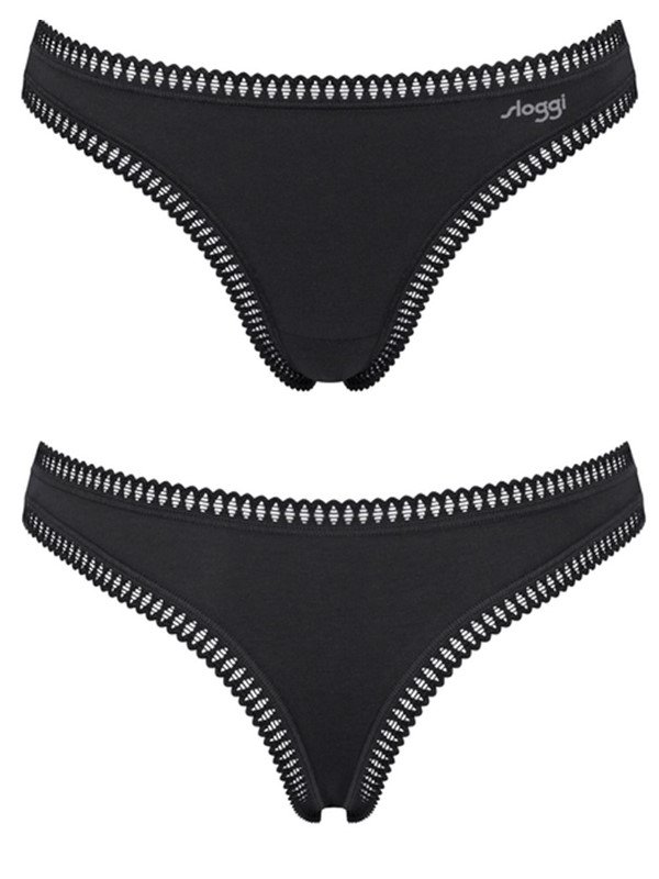 Sloggi Go Crush String 3 τεμ. M008 Μπλε/Εμπριμέ/Μαύρο - Image 5