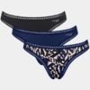 Sloggi Go Crush String 3 τεμ. M008 Μπλε/Εμπριμέ/Μαύρο