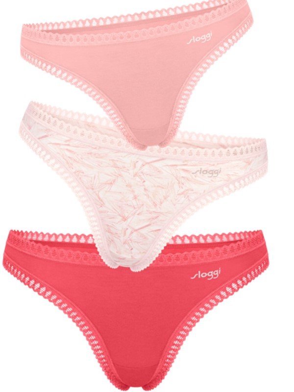 Sloggi Go Crush String 3 τεμ. MOO5 Σομόν/Κοραλί/Εμπριμέ