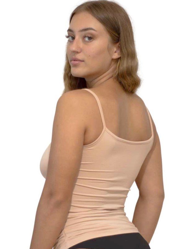 Φανέλα Top Modal Nina Club Λευκό Μπεζ - Image 2
