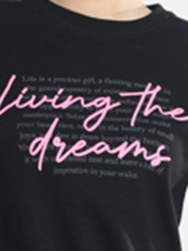 Πυζάμα Βαμβακερή Dreams Μαύρο/Ροζ - Image 3