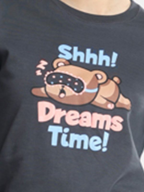 Πυζάμα Βαμβακερή Dreams Ανθρακί - Image 3