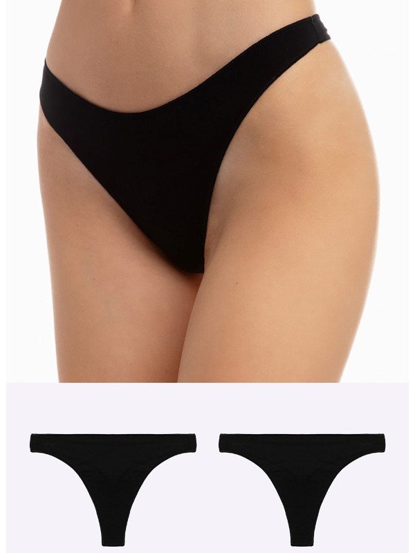 Minerva Fimelle String 2 τεμ. Μαύρο - Image 3