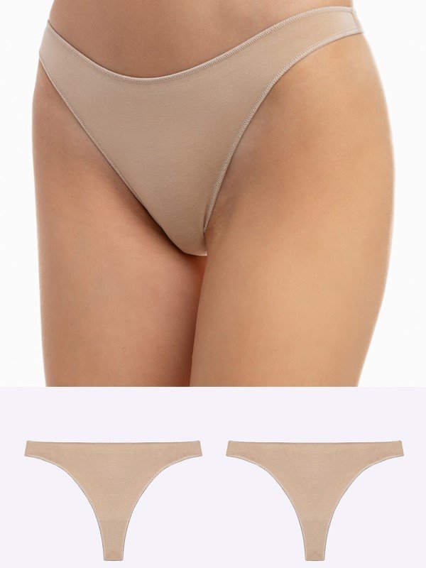 Minerva Fimelle String 2 τεμ. Μπεζ - Image 2