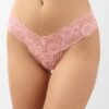 Minerva Thong Ελαστική Δαντέλα  Σομόν