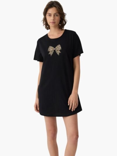 Νυχτικό Βoyfriend T-shirt Dress Μινέρβα Μαύρο