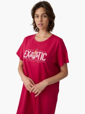 Alternative view of Νυχτικό Βoyfriend T-shirt Dress Μινέρβα  CHERRY