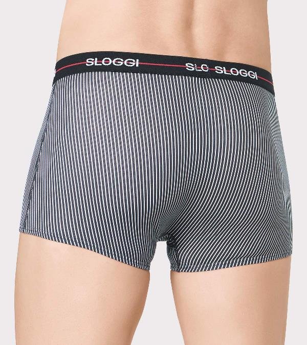Boxer Sloggi Hipster 2 τεμ. Μαύρο/Ριγέ - Image 3