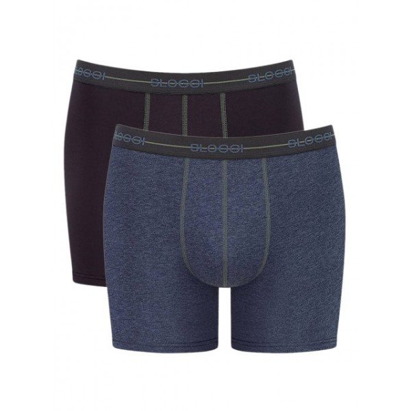 Boxer Sloggi Short 2 τεμ. Ραφ/Ανθρακί