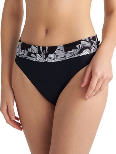 Μαγιό Bikini Slip Blu4u 'BLACK LEAVES' Ασπρόμαυρο
