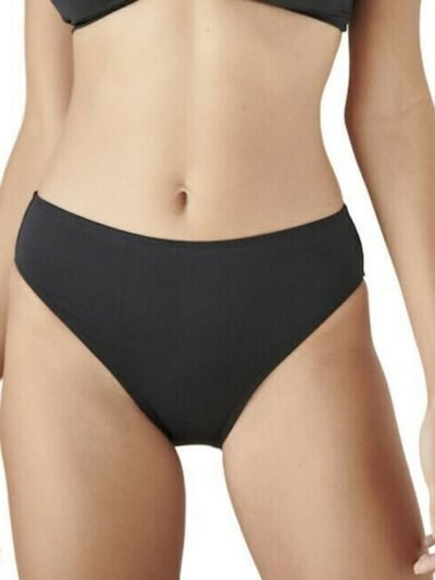 Μαγιό Bikini Ελαφρώς Ψηλόμεσο Slip Blu4u ‘FASHION SOLIDS’ Μαύρο