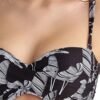 Μαγιό Strapless Top Blu4u Cup D 'BLACK LEAVES' Ασπρόμαυρο - Image 2