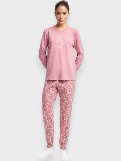 Πυζάμα  Intelock  Βαμβακερή Μινέρβα  Hearts  SOFT BERRY UNI